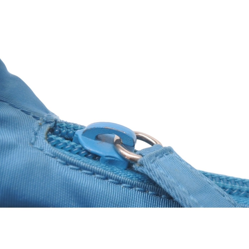PRADA Hobo Handbag Blue Triangle Logo One Shoulder - Picture 6 of 10